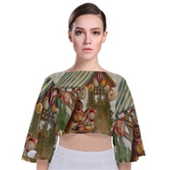 Easter 1225826 1280 Tie Back Butterfly Sleeve Chiffon Top by vintage2030