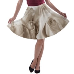 Vintage Rose Shabby Chic Background A-line Skater Skirt