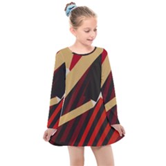 Fabric Textile Design Kids  Long Sleeve Dress by Sapixe