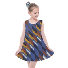 Colors Fabric Abstract Textile Kids  Summer Dress by Sapixe