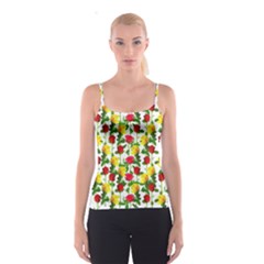 Rose Pattern Roses Background Image Spaghetti Strap Top