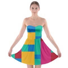 Background Abstract Strapless Bra Top Dress by Sapixe