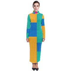 Background Abstract Turtleneck Maxi Dress
