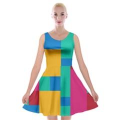 Background Abstract Velvet Skater Dress