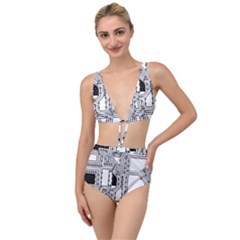 Seamless Pattern Texture Background Tied Up Two Piece Swimsuit