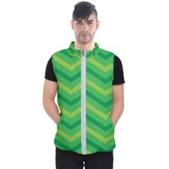 Green Background Abstract Men s Puffer Vest