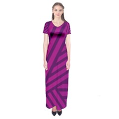 Pattern Lines Stripes Texture Short Sleeve Maxi Dress