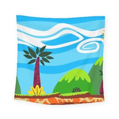 Landscape Background Nature Sky Square Tapestry (small)