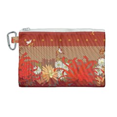 Abstract Background Flower Design Canvas Cosmetic Bag (large)