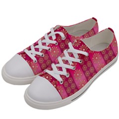 Background Pattern Pink Wallpaper Women s Low Top Canvas Sneakers by Sapixe