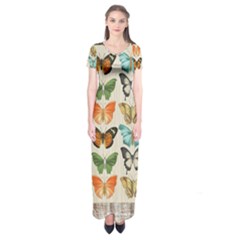 Butterfly 1126264 1920 Short Sleeve Maxi Dress by vintage2030