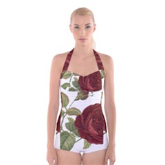 Rose 1077964 1280 Boyleg Halter Swimsuit  by vintage2030
