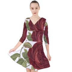 Rose 1077964 1280 Quarter Sleeve Front Wrap Dress by vintage2030