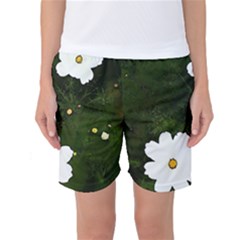 Daisies In Green Women s Basketball Shorts by DeneWestUK