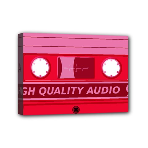 Red Cassette Mini Canvas 7  X 5  (stretched) by vintage2030