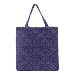 Damask Purple Grocery Tote Bag by vintage2030
