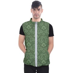 Damask Green Men s Puffer Vest by vintage2030