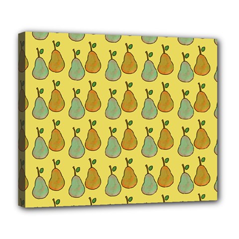 Pears Yellow Deluxe Canvas 24  X 20  (stretched) by snowwhitegirl