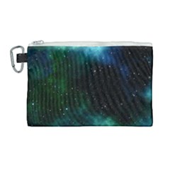 Galaxy Sky Blue Green Canvas Cosmetic Bag (large) by snowwhitegirl
