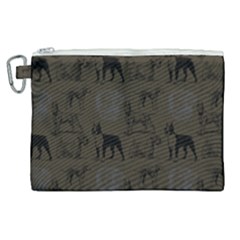 Dog Pattern Brown Canvas Cosmetic Bag (xl) by snowwhitegirl