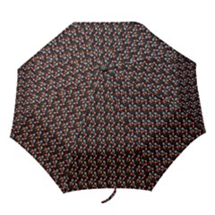 Vintage Floral Black Folding Umbrellas by snowwhitegirl