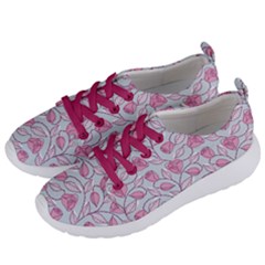 Pink Roses Pattern Women s Lightweight Sports Shoes