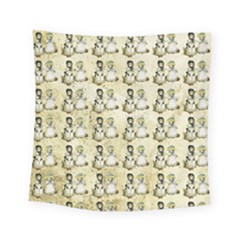 Little Victorian Girls Pattern Square Tapestry (small)