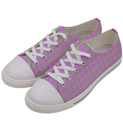 Pastel Mod Pink Green Circles Women s Low Top Canvas Sneakers by BrightVibesDesign
