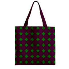 Bright Mod Pink Green Circle Pattern Zipper Grocery Tote Bag by BrightVibesDesign