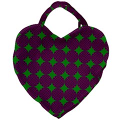 Bright Mod Pink Green Circle Pattern Giant Heart Shaped Tote by BrightVibesDesign