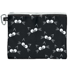 Cute Black Cat Pattern Canvas Cosmetic Bag (xxl) by Valentinaart