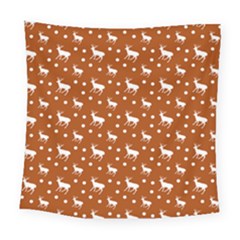 Deer Dots Orange Square Tapestry (large)