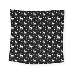 Deer Dots Black Square Tapestry (small)