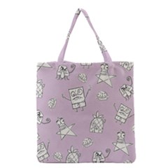 Doodle Bob Pattern Grocery Tote Bag by Valentinaart