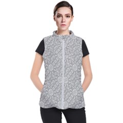 Geometric Grey Print Pattern Women s Puffer Vest