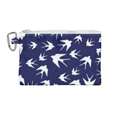 Birds Pattern Canvas Cosmetic Bag (medium) by Valentinaart