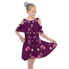 New Motif Design Textile New Design Kids  Shoulder Cutout Chiffon Dress by Simbadda