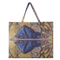 Mosaic Painting Glass Decoration Zipper Large Tote Bag by Simbadda