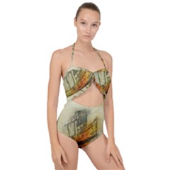 Boat Old Fisherman Mar Ocean Scallop Top Cut Out Swimsuit by Simbadda