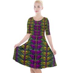 Butterfly Liana Jungle And Full Of Leaves Everywhere Quarter Sleeve A-line Dress by pepitasart