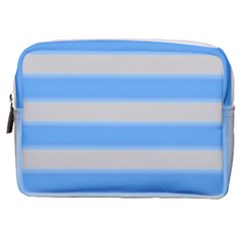 Bold Stripes Bright Blue Pattern Make Up Pouch (medium) by BrightVibesDesign
