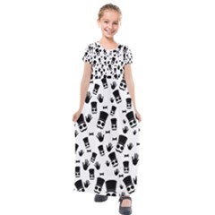Gentleman Pattern Kids  Short Sleeve Maxi Dress by Valentinaart