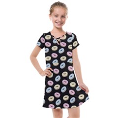 Donuts Pattern Kids  Cross Web Dress by Valentinaart