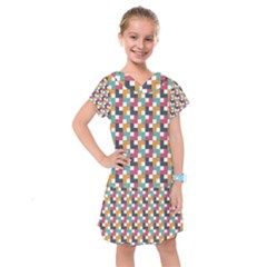 Background Abstract Geometric Kids  Drop Waist Dress by Simbadda