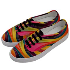 Abstract Colorful Background Wavy Men s Classic Low Top Sneakers