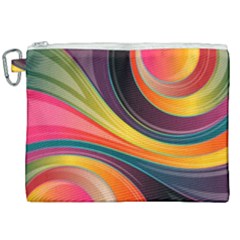 Abstract Colorful Background Wavy Canvas Cosmetic Bag (xxl) by Simbadda