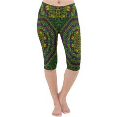 Butterfly Flower Jungle And Full Of Leaves Everywhere Lightweight Velour Cropped Yoga Leggings by pepitasart