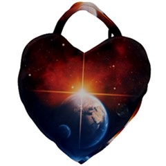 Earth Globe Planet Space Universe Giant Heart Shaped Tote