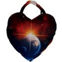 Earth Globe Planet Space Universe Giant Heart Shaped Tote View1