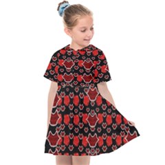 Red Lips And Roses Just For Love Kids  Sailor Dress by pepitasart